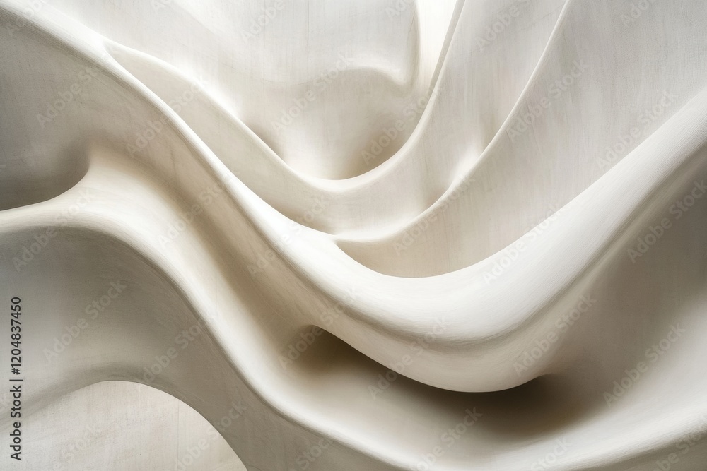 Leinwandbilder curved white surfaces creating an elegant and fluid form in modern architecture. generative ai