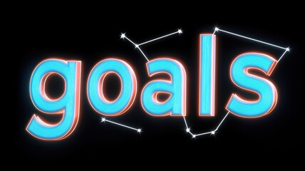 The image features the word "goals" in a bright, stylized font, set against a dark background, emphasizing ambition and achievement.