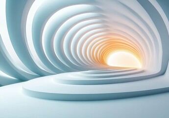 Fototapeta premium Minimalist 3D Concentric Circles Abstract Architectural Design