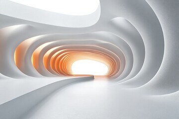 Obraz premium Futuristic Minimalistic Abstract Architectures with Smooth Lines and Soft Lighting