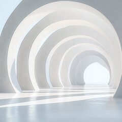 Minimalistic Abstract Futuristic Architectural Design with Curves and Light