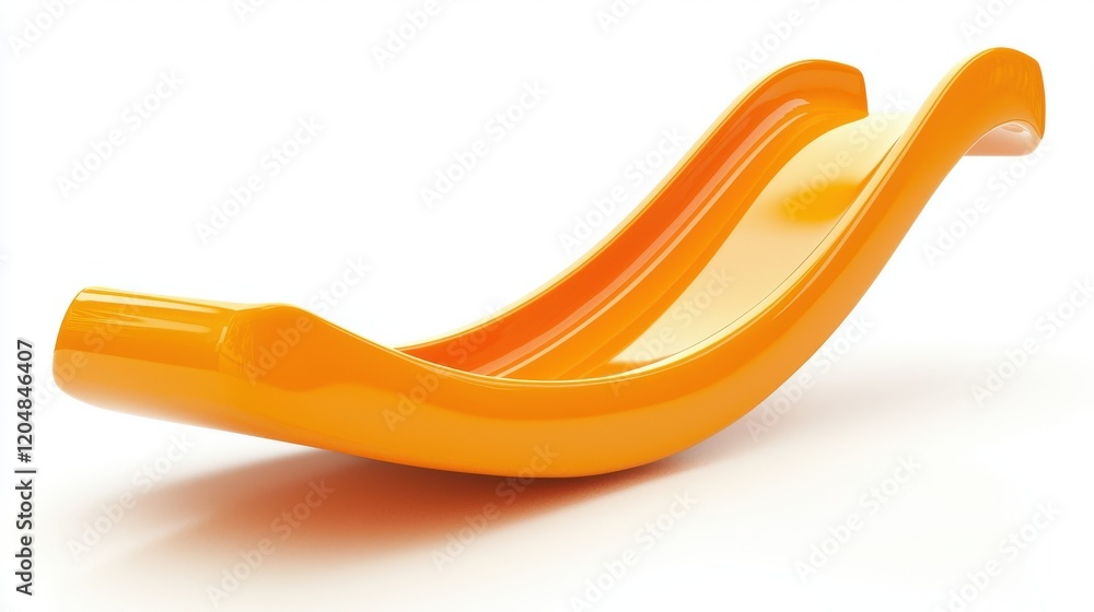 Aufkleber sleek and modern orange object with smooth curves and reflective surface