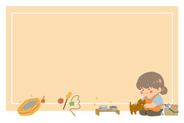 ペットシッター　猫　フレーム　女性