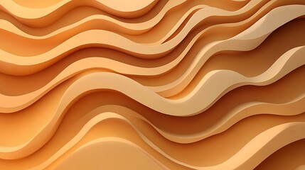 Abstract Orange Waves Curving Design Background