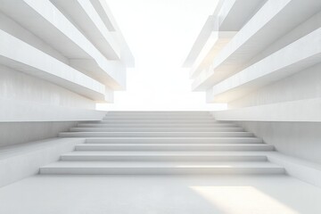 Obraz premium Minimalist Architectural Space with Geometric Shapes and Diffused Lighting