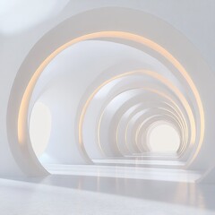 Obraz premium Minimalistic Architectural Scene with Smooth Curves and Soft Light