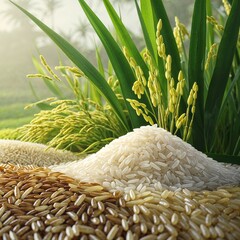 rice in the grass