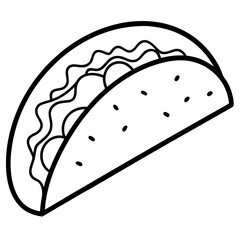 Minimalist Taco Line Art Vector Design