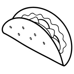 Minimalist Taco Line Art Vector Design