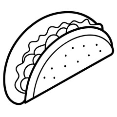 Minimalist Taco Line Art Vector Design
