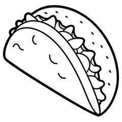 Minimalist Taco Line Art Vector Design