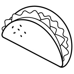 Minimalist Taco Line Art Vector Design