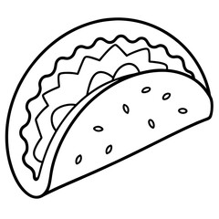 Minimalist Taco Line Art Vector Design