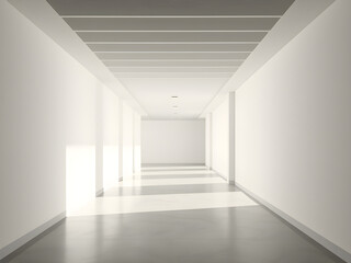 Obraz premium bright and white colored liminal space, 3d render 