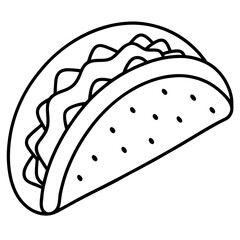 Minimalist Taco Line Art Vector Design