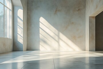 Minimalist Indoor Space with Soft White Walls and Natural Light Creating Calm Ambience