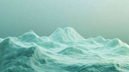 Teal abstract mountain range landscape, soft light, digital art, background texture