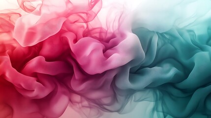 Fototapeta premium Abstract Pink and Teal Fabric Drapery Swirls