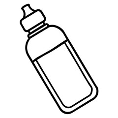 Minimalist Water Bottle Line Art Design