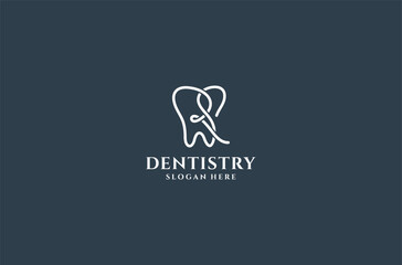 line art RS dental logo design premium vector.