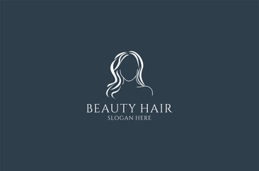 Obraz premium beauty hair care logo design premium vector.