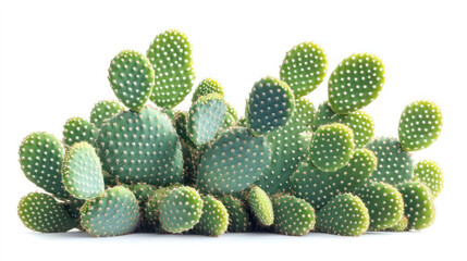 A Lush Green Prickly Pear Cactus Cluster