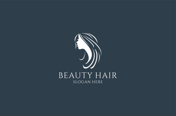 hair beauty logo design premium vector.