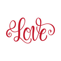 Love Calligraphy Vector art illustration.