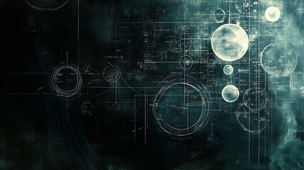 A blackboard filled with complex equations background