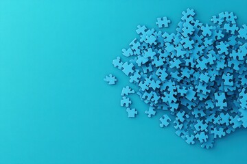 Soft Blue Gradient Background with Abstract Puzzle Pieces, Perfect for Spa or Relaxation Themes, Creating a Calm and Serene Visual Environment