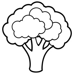 Simple Broccoli Outline Illustration