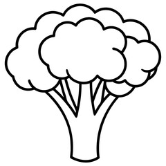 Simple Broccoli Outline Illustration