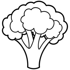 Simple Broccoli Outline Illustration