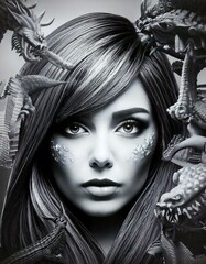 portrait of a woman with a fan