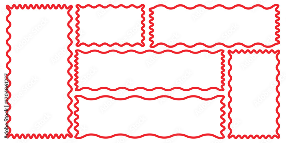 Poster color squiggle frames set. vector groovy shapes set. vector eps 10.