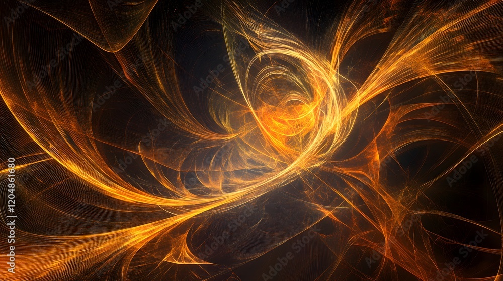 Poster dynamic abstract patterns digital art colorful swirl dark background visual aesthetics inspiration