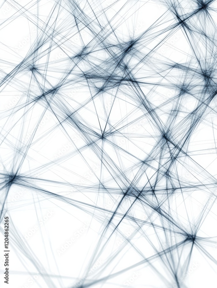 Aufkleber Abstract network design with intricate lines on a white background conveys complexity and interconnectivity. Generative AI