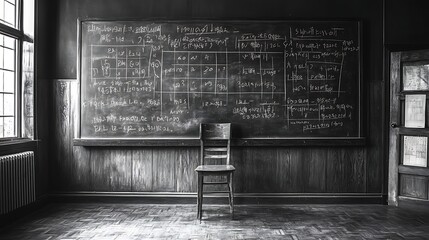 A blackboard filled with complex equations background