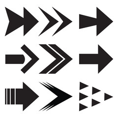 Arrow icon. Mega set of vector arrows. Black arrows icons. Arrow vector collection. Set different cursor arrow direction symbols in flat style. Modern simple arrows. Vector illustration. Vector eps 10