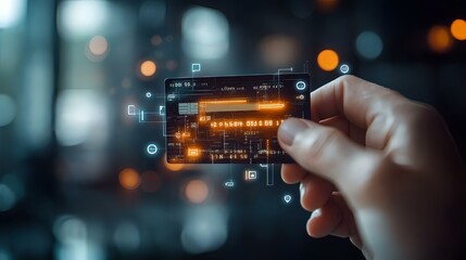 Digital Credit Card, futuristic concept