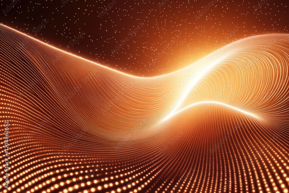 Poster abstract background with glowing lines and soft waves, perfect for creative projects or digital desi
