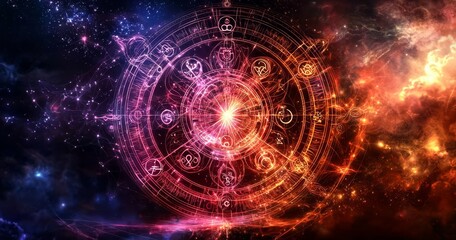 Obraz premium Dive into a captivating illustration that embodies the mystical elements of the zodiac.