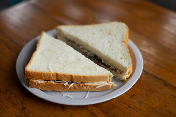 Cut Choco Crunch Sandwich on Plate