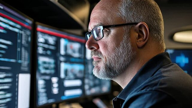 A man cybersecurity specialist discusses insurance and cybersecurity, ensuring protection against digital risks