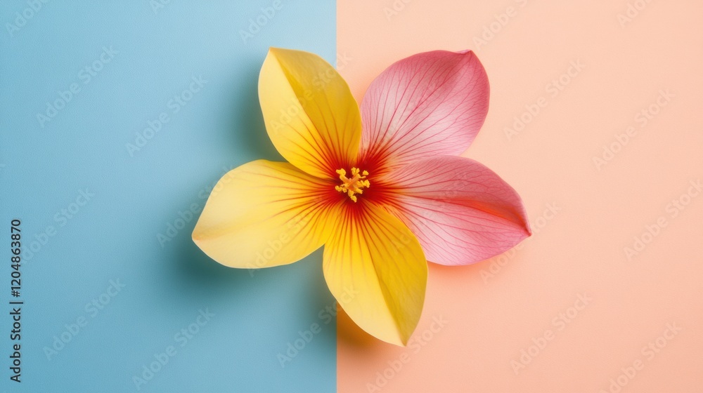 Aufkleber bright and colorful flower displayed on a soft pastel background showcasing vibrant colors and textu