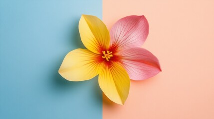 Naklejka premium Bright and colorful flower displayed on a soft pastel background showcasing vibrant colors and textures. Generative AI