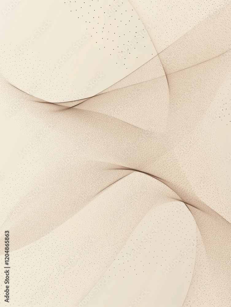 Aufkleber Soft curves and abstract shapes create a subtle, modern design in neutral tones for home decor and art. Generative AI