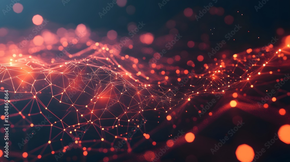 Poster dynamic digital wave visualization abstract space graphic art modern technology aerial perspective d