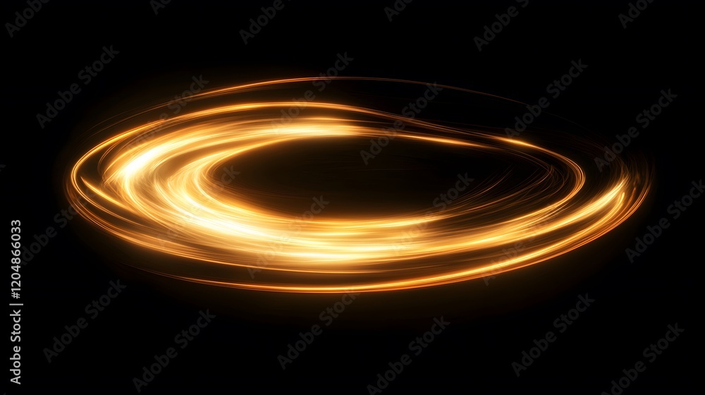 Poster dynamic golden swirl motion studio abstract art dark background close-up view visual concept