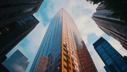 Obraz premium Reaching for the Sky: Urban Skyscrapers